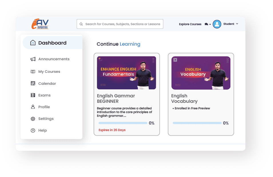 ATOMS LMS dashboard view