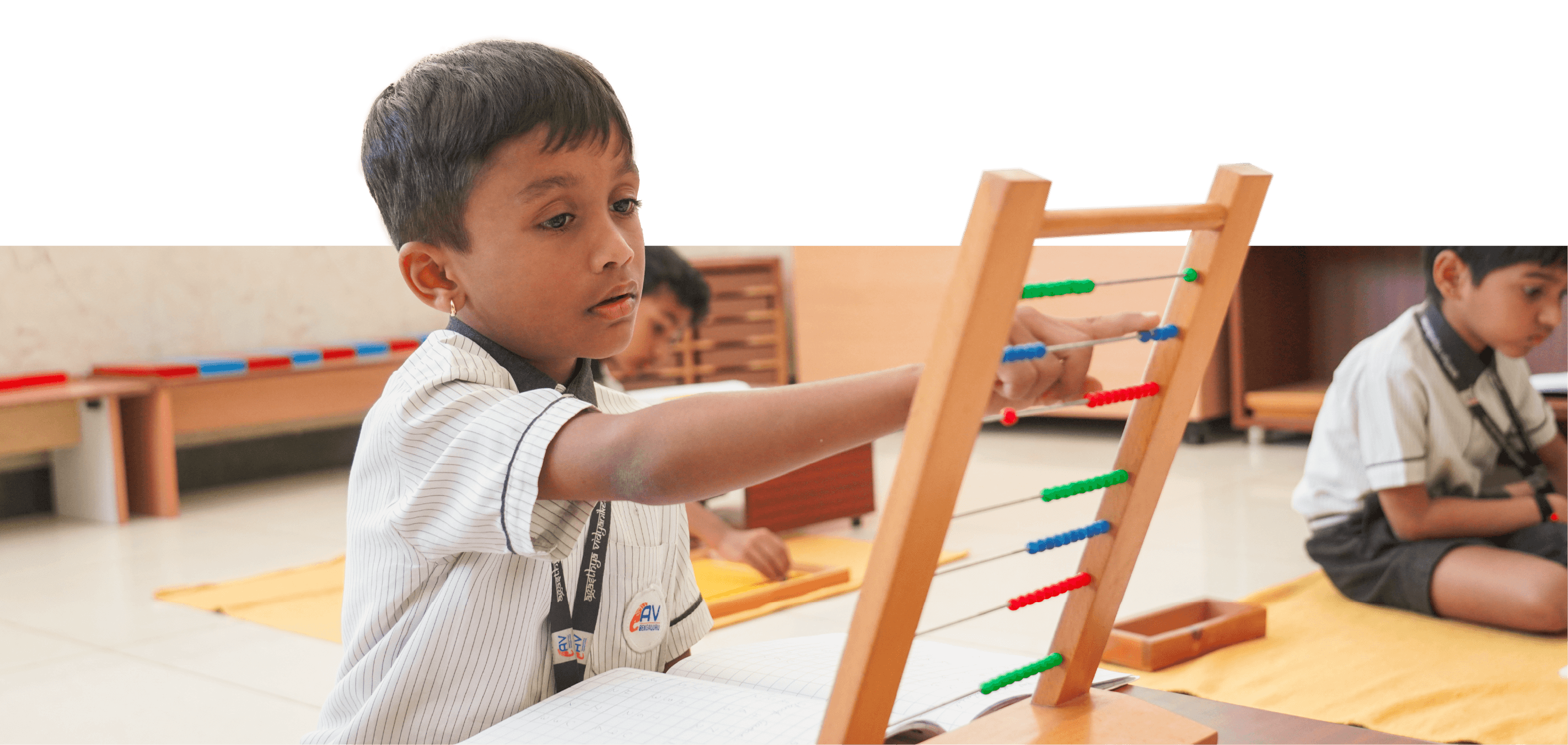 Young student with abacus